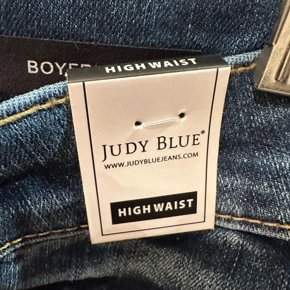 Judy Blue Women's Boyfriend Jeans - Dark Blue - Picture 3 of 4